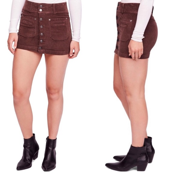 We The Free Brown Corduroy Mini Skirt - Picture 3 of 10